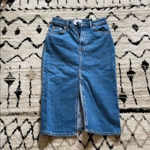 Zara denim midi skirt